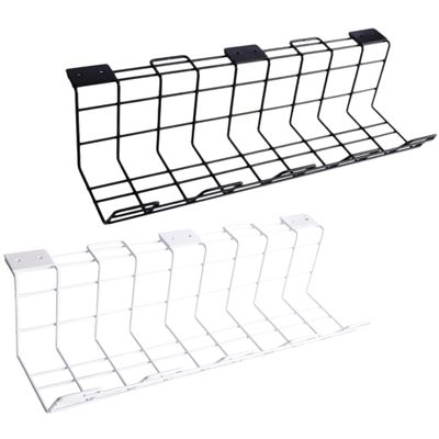 NUOBESTY 2pcs Under Desk Cable Organizer Tray Wire Management Solution for Home Office Easy Install No Drilling Required Space-Saving Design for Efficient Cable Storage