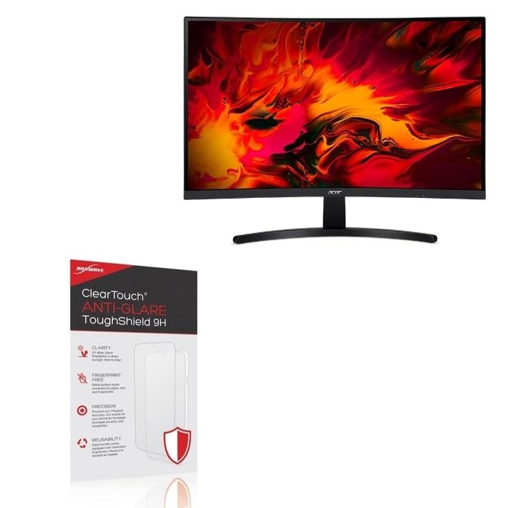 BoxWave Screen Protector Compatible With Acer Nitro ED1 (ED271U) - ClearTouch Anti-Glare ToughShield 9H (2-Pack), Anti-Glare 9H Tough Flexible Film Screen Protector