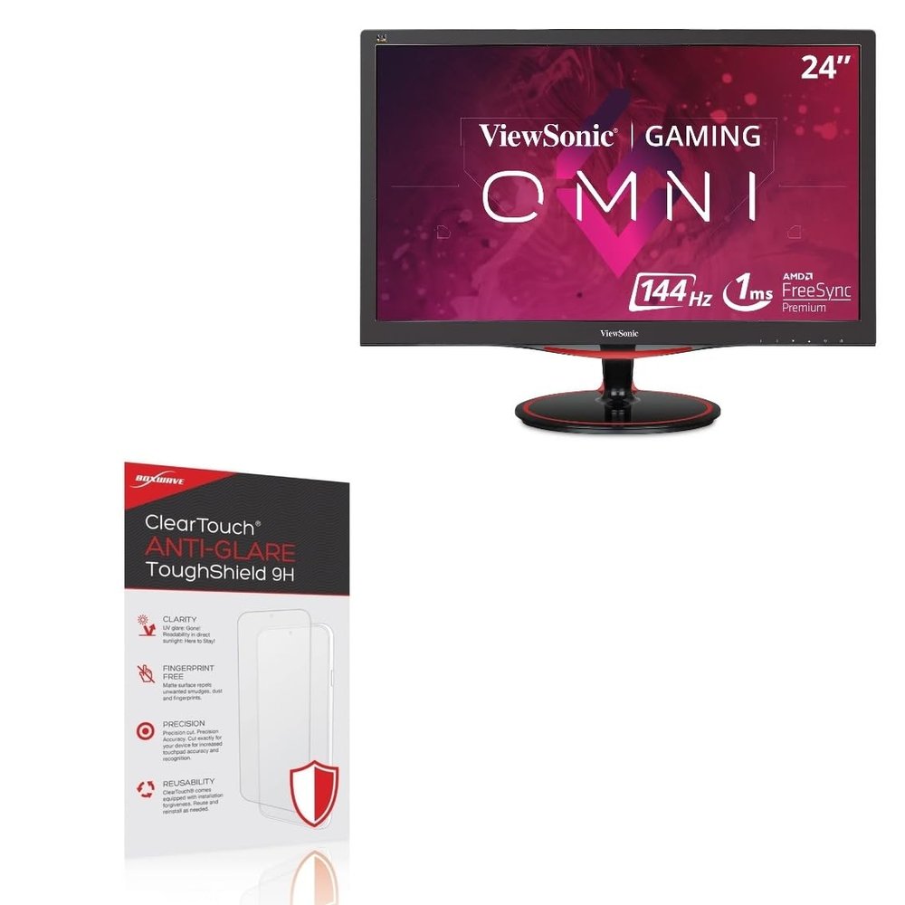 BoxWave Screen Protector Compatible With LG 24 Monitor (24GQ40W) - ClearTouch Anti-Glare ToughShield 9H (2-Pack), Anti-Glare 9H Tough Flexible Film Screen Protector