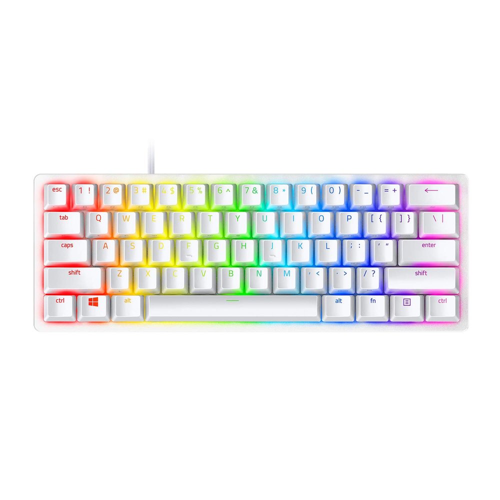 Razer Huntsman Mini 60% Gaming Keyboard: Linear Optical Switches - Rapid Trigger Mode - Chroma RGB Lighting - PBT Keycaps - Onboard Memory - Snap Tap - White