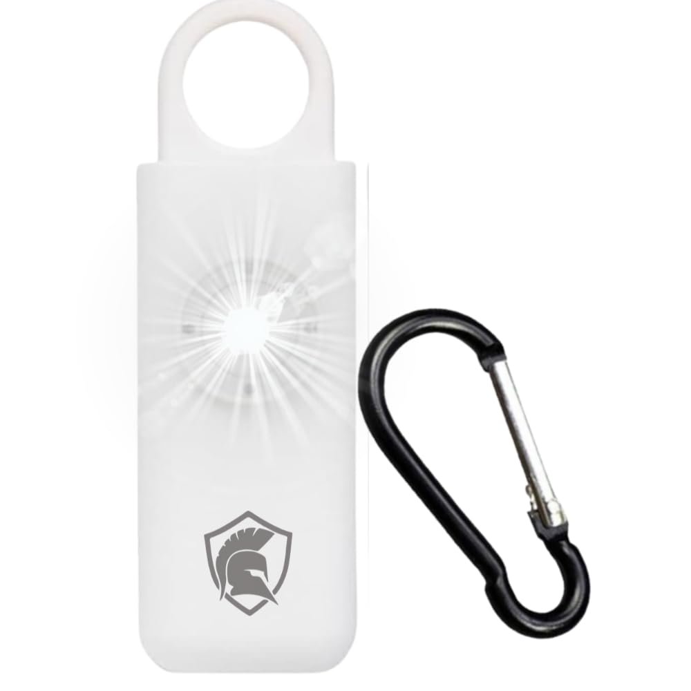Spartan Defense - The Original Personal Safety Alarm for Women - Loud Siren, Strobe Light and Key Chain 2.0 Version (White)