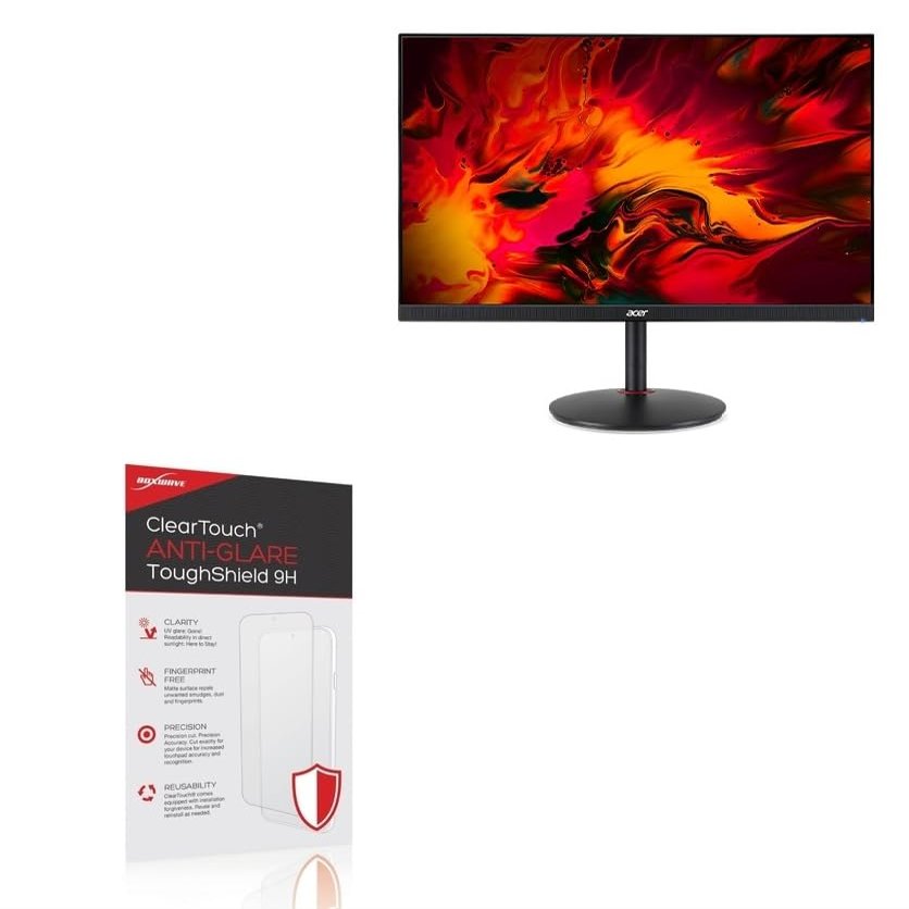 BoxWave Screen Protector Compatible With Acer Nitro XV1 (XV241Y) - ClearTouch Anti-Glare ToughShield 9H (2-Pack), Anti-Glare 9H Tough Flexible Film Screen Protector