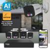 Defender AI Powered Sentinel Pro Turret 8CH NVR PoE Security Camera System, 4pc Metal Turret Cameras, 109 Wide Angle, IP66 Rated, Audio Recording, Web Viewing, 1TB HDD, Works w/Empower App view 2