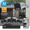 Defender AI Powered Sentinel Pro Turret 8CH NVR PoE Security Camera System, 6pc Metal Turret Cameras, 109 Wide Angle, IP66 Rated, Audio Recording, Web Viewing, 1TB HDD, Works w/Empower App view 2