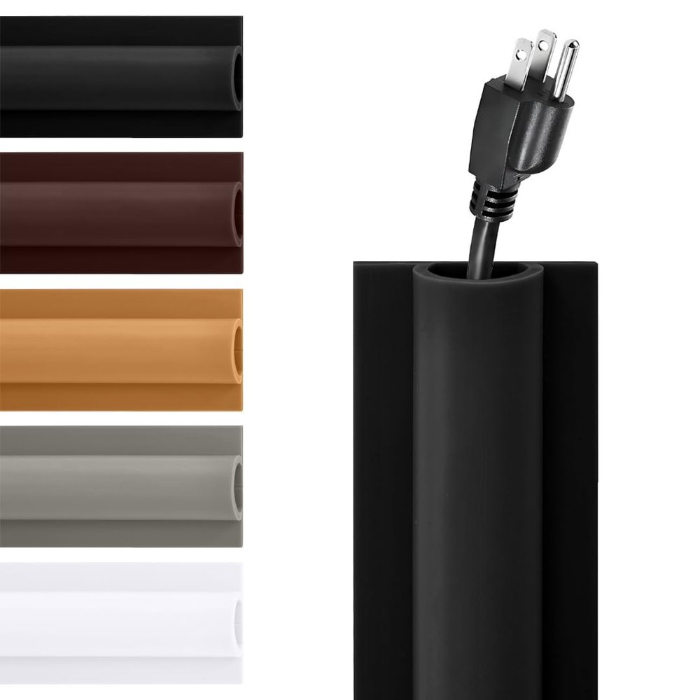 Rubber Bond TV Cord Hider Cable Protector - Strong Self Adhesive Wall Cord Cover Cable Hider - Low Profile Cable Management Wall Cord Concealer Cable Raceway