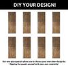 Homacer 50 in. x 84 in. Dark Walnut 8-in-1 Geometric Design Barn Door with Non-Bypass Installation Hardware Kit, 9ft Track, Interior use only view 3