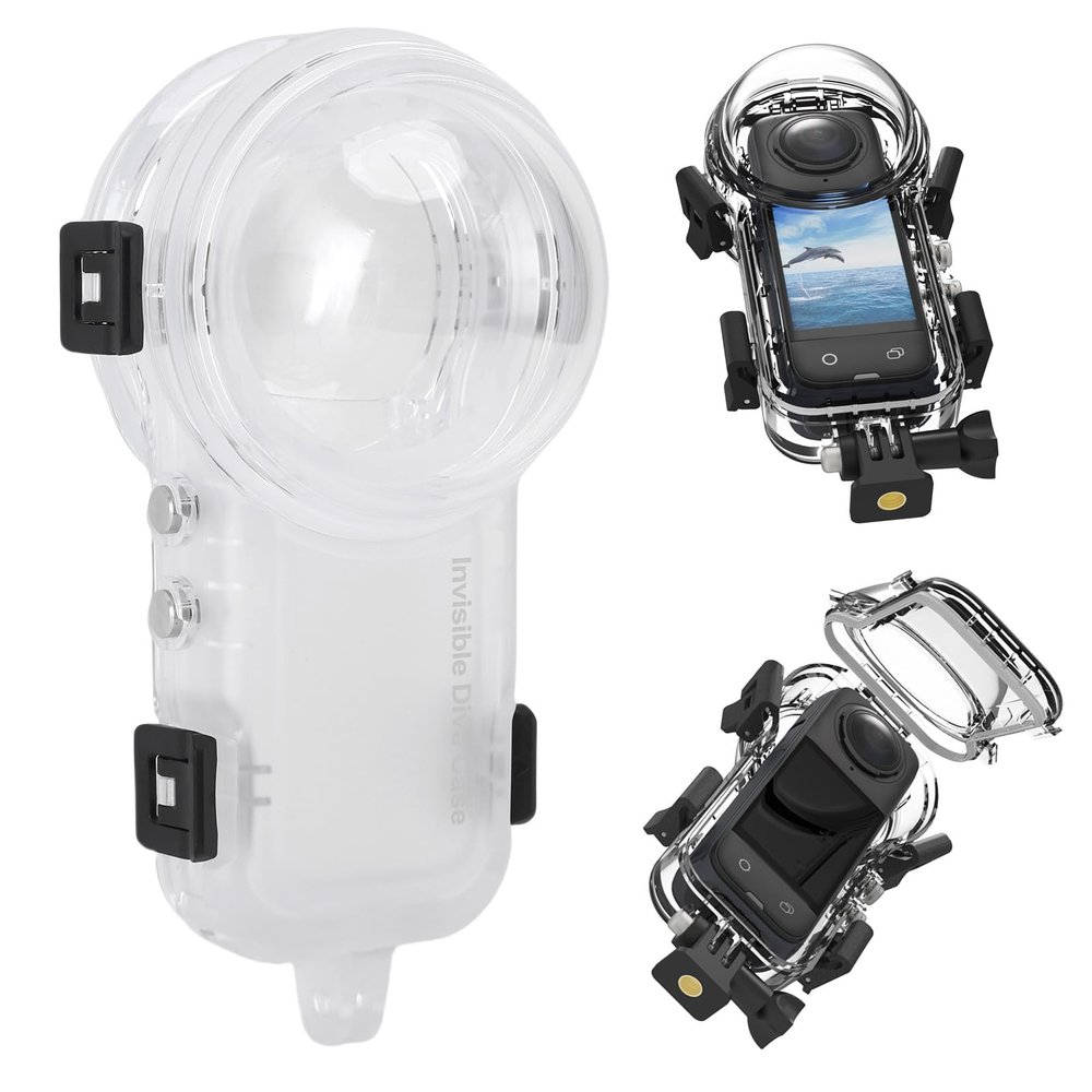 EBTOOLS 60m/197ft Invisible Dive Case for X5, Underwater Diving Housing Cover Protective, Sealed Shell Photography Housings, with Bracket Prevent Fog Sheet