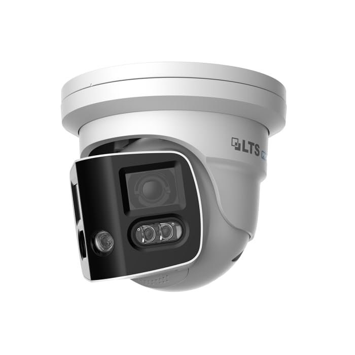 LTS Pro-X LXIP3C8PWI-SDL 8MP Dual Lens IP Turret Camera - 180 Panoramic View, Human & Vehicle Detection, Sound & Light Alarm, PoE, Hybrid Illumination