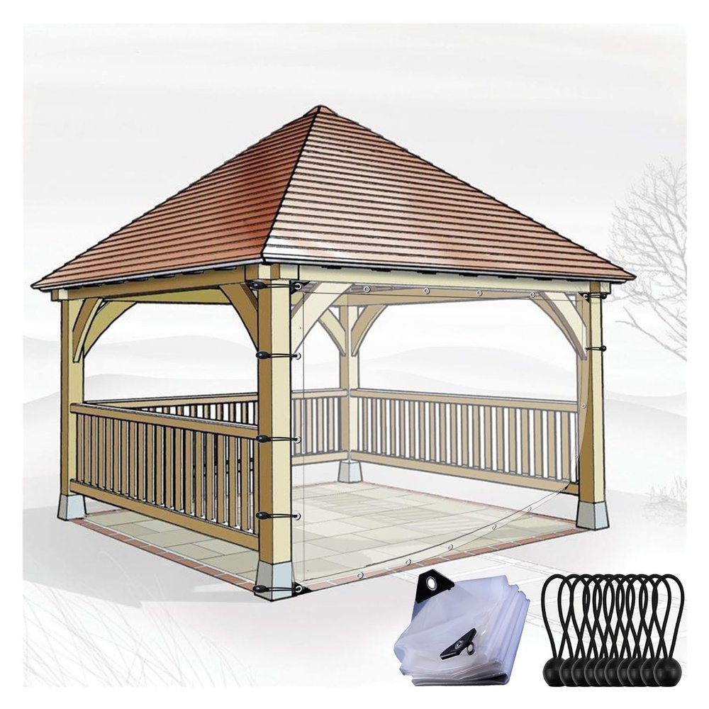 LMyyds 5 Mil Thickness Patio Enclosure, Clear Vinyl Patio Enclosure, Porch Curtains Outdoor Waterproof for Screens Deck Covers (6.23x7.22'/1.9x2.2m)