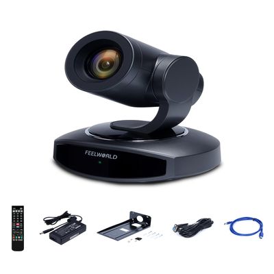 FEELWORLD 4K PTZ Camera AI Auto-Tracking, 10X Optical Zoom USB3.0 LAN HDMI Live Streaming Camera for Church Video Conference Broadcast Works