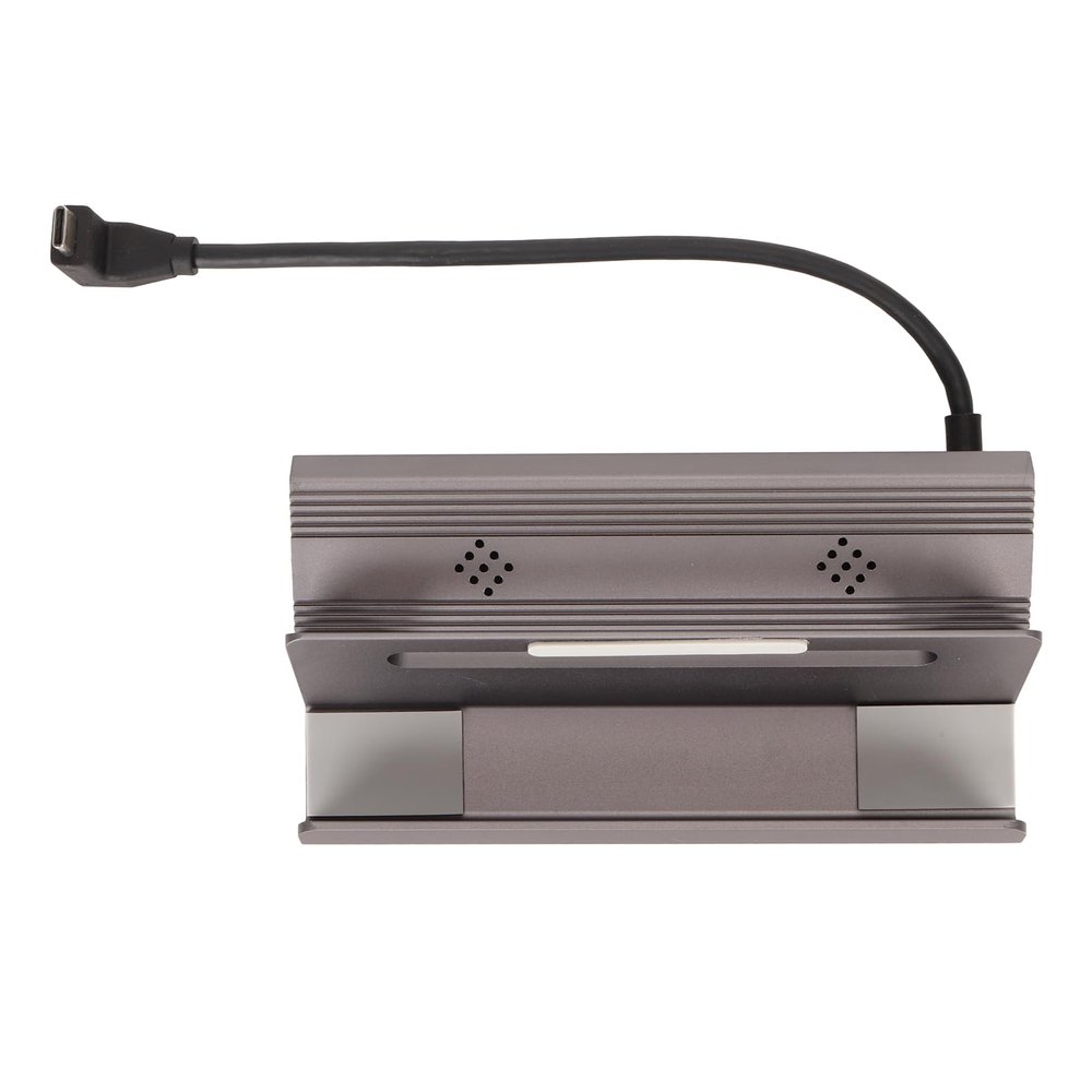 6 in 1 USB C Docking Station for Steam Deck, HD Multimedia Interface Support, 3xUSB3.0, Gigabit Ethernet, Fast Charging, 4K at 60Hz Output, Gray Aluminum Alloy