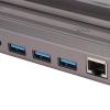 6 in 1 USB C Docking Station for Steam Deck, HD Multimedia Interface Support, 3xUSB3.0, Gigabit Ethernet, Fast Charging, 4K at 60Hz Output, Gray Aluminum Alloy view 3
