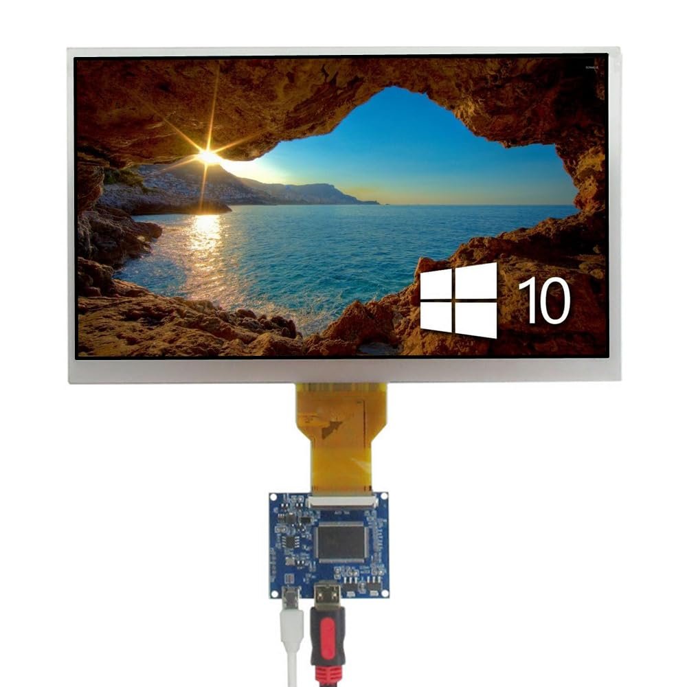 10.1 Inch 1024x600 Portable DIY LCD Display Screen with Mini-HDMI Driver Board  Ideal for Computer Extended Monitor, Raspberry/Orange Pi, Gaming Consoles, Microscopes & More