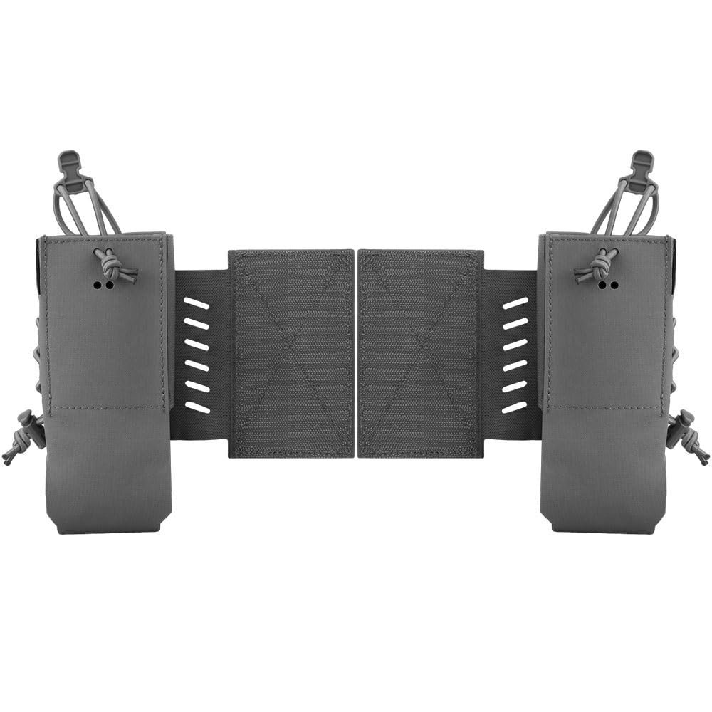 2PCS - Universal Adjustable Radio Bag, Tactical Radio Pouch with Hook and Loop, Elastic Cord Radio Cases Walkie Talkie Holder for AN/PRC-163,AN/PRC-152,AN/PRC148