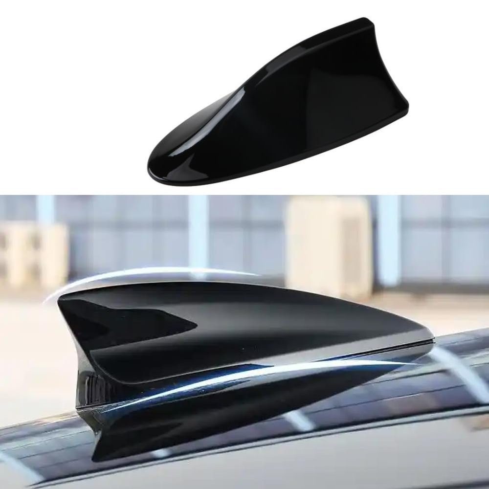 Ammtio Auto Universal Exterior Decor Shark Fin Design Top Roof Aerials AM/FM Radio Signal Antenna. (Black)