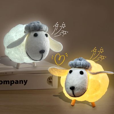 Small 3D Cute Sheep Lightning Night Light Warm White Changing Night Light NO DIY Decorations for Adults and Kids Indoor Home Bedroom