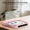 ENVYCLOUD CD Player Portable with Dual Stereo Speakers, Rechargeable Portable CD Player with Bluetooth for Home with Headphones, Support CD/AUX/USB,Pink view 4