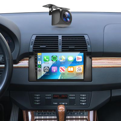 4+64G Car Radio Stereo for BMW 5 Series X5 E39 E53 M5 96-06 Android with Wireless CarPlay Android Auto,9 inch IPS Touchscreen Car Stereo Bluetooth5.0,GPS,WiFi,SWC,59UI,32EQ AI DSP+HD Backup Camera