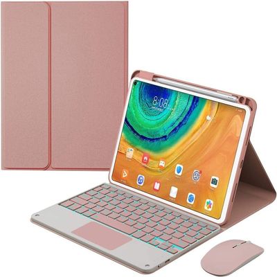 TSATAULE Keyboard Case for Huawei Matepad 11.5S/11.5/Air 11.5 with Touchpad, Detachable Backlit Keyboard Slim Leather Cover with Pencil Holder,Pink