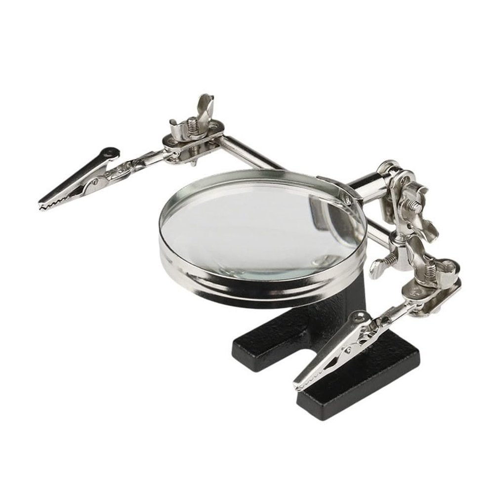 MVUYO Welding Table Magnifying Glass with Clamp Electric Soldering Iron Repair Board
