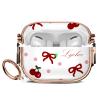 Maxjoy for Cute Airpods Pro 2 case with Safety Lock,Compatible Airpods Pro Case 2nd/1st Gen,Compatible Red Bow Cherry AirPods Case Cover for Women Girly with Keychain-Transparent view 1