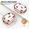 Maxjoy for Cute Airpods Pro 2 case with Safety Lock,Compatible Airpods Pro Case 2nd/1st Gen,Compatible Red Bow Cherry AirPods Case Cover for Women Girly with Keychain-Transparent view 2