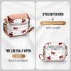 Maxjoy for Cute Airpods Pro 2 case with Safety Lock,Compatible Airpods Pro Case 2nd/1st Gen,Compatible Red Bow Cherry AirPods Case Cover for Women Girly with Keychain-Transparent view 3