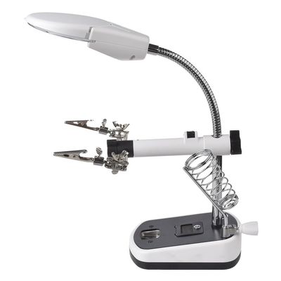 MVUYO LED Multifunctional Magnifying Glass Clamp Desktop Welding Repair Magnifying Glass