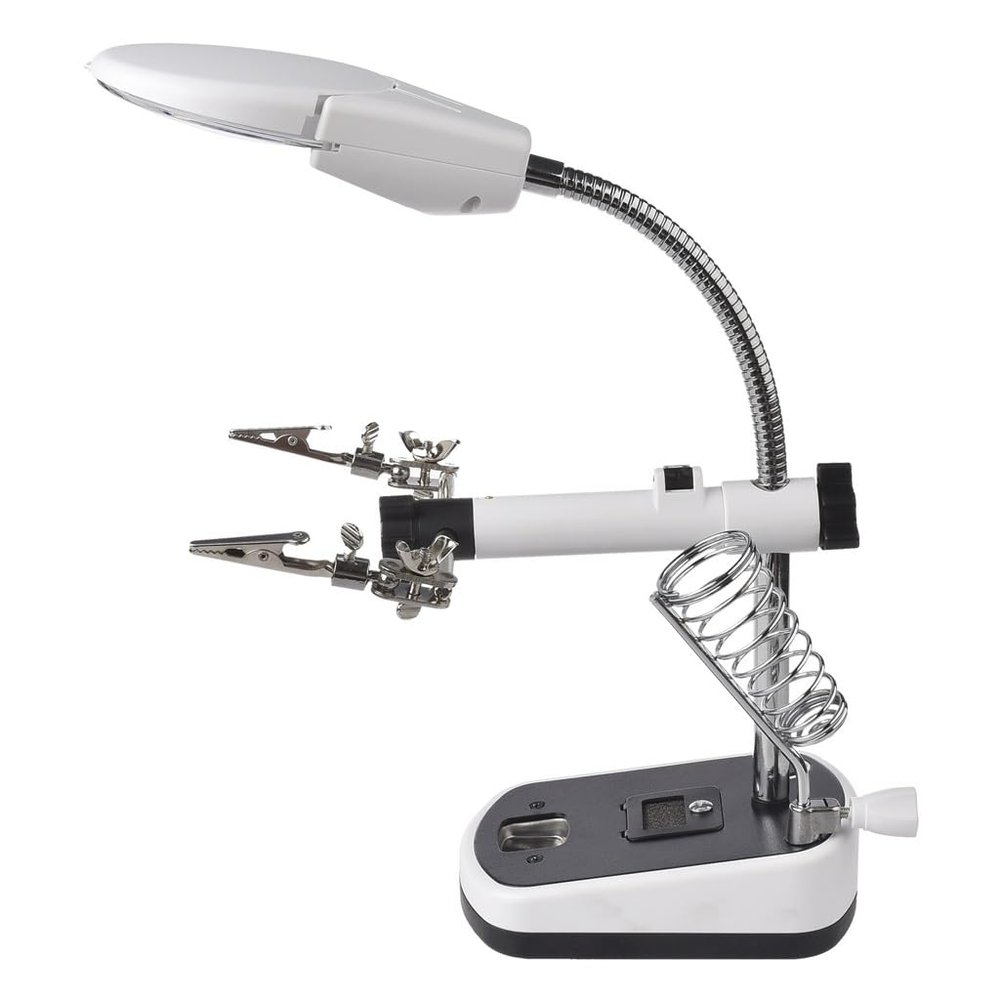 MVUYO LED Multifunctional Magnifying Glass Clamp Desktop Welding Repair Magnifying Glass