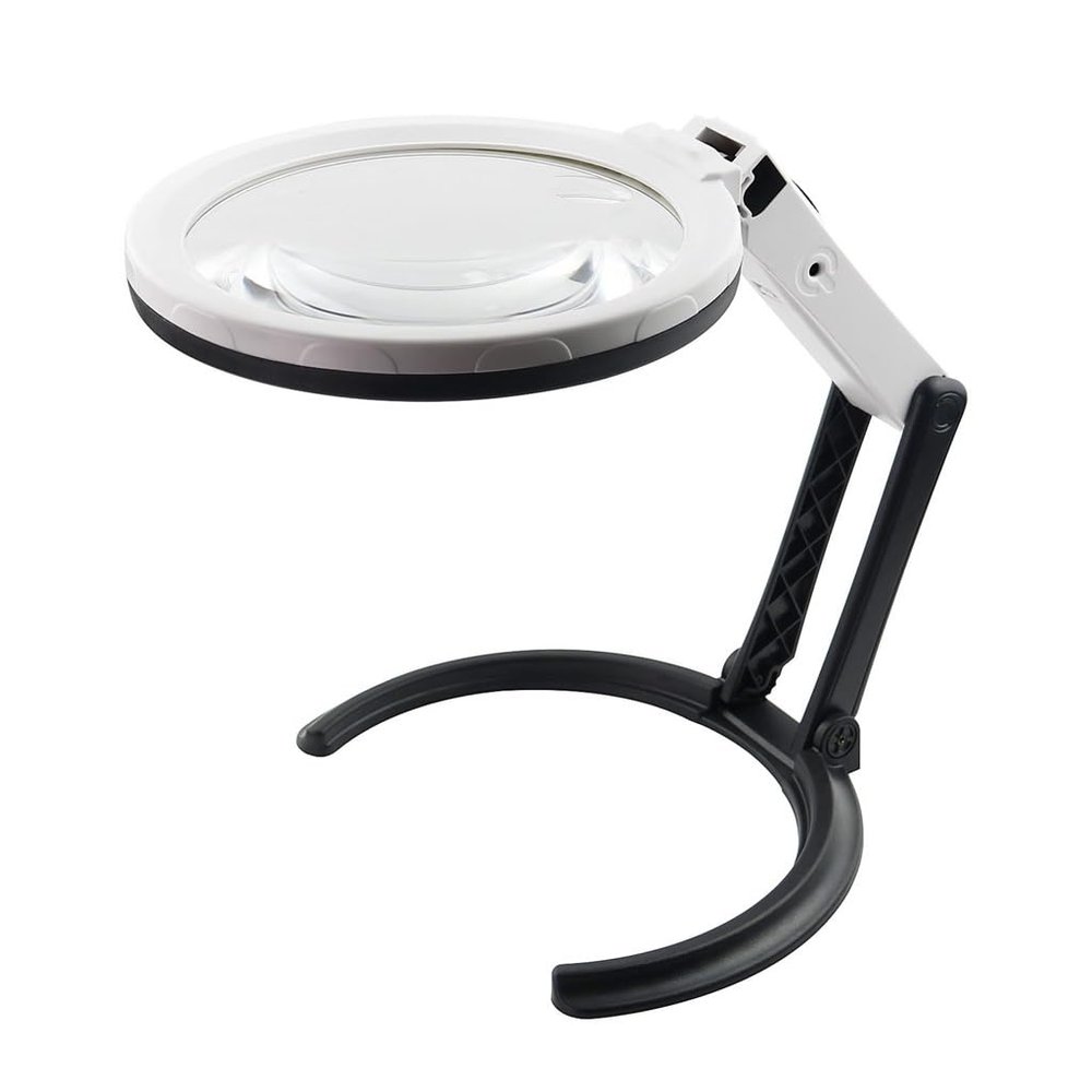 MVUYO Foldable Desktop Working Magnifying Glass with LED Light Strip Plug