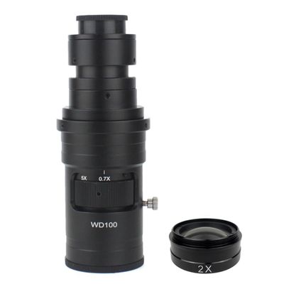 Lab Microscope Accessories 400X 1000X Adjustable Magnification Lens C Mount Zoom Convex Optical Lens for USB Digital Video Microscope Camera(and 2.0X Lens)