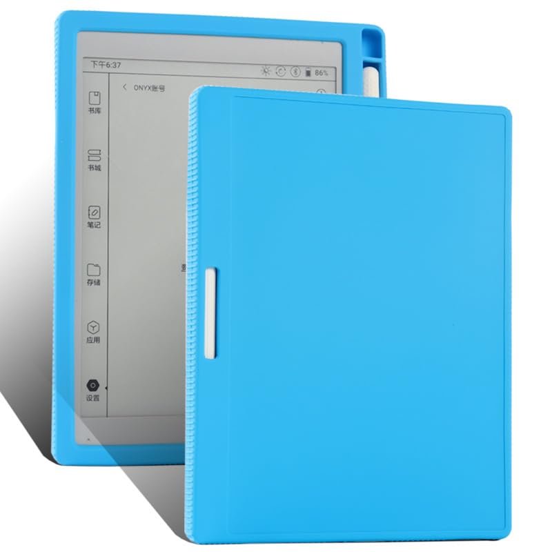 AJUSIBZR Soft Silicone Cover Compatible with Boox Note Air 4C 10.3'' Case eBook Slim Shockproof Protective Back Shell with Pen Slot(Blue)