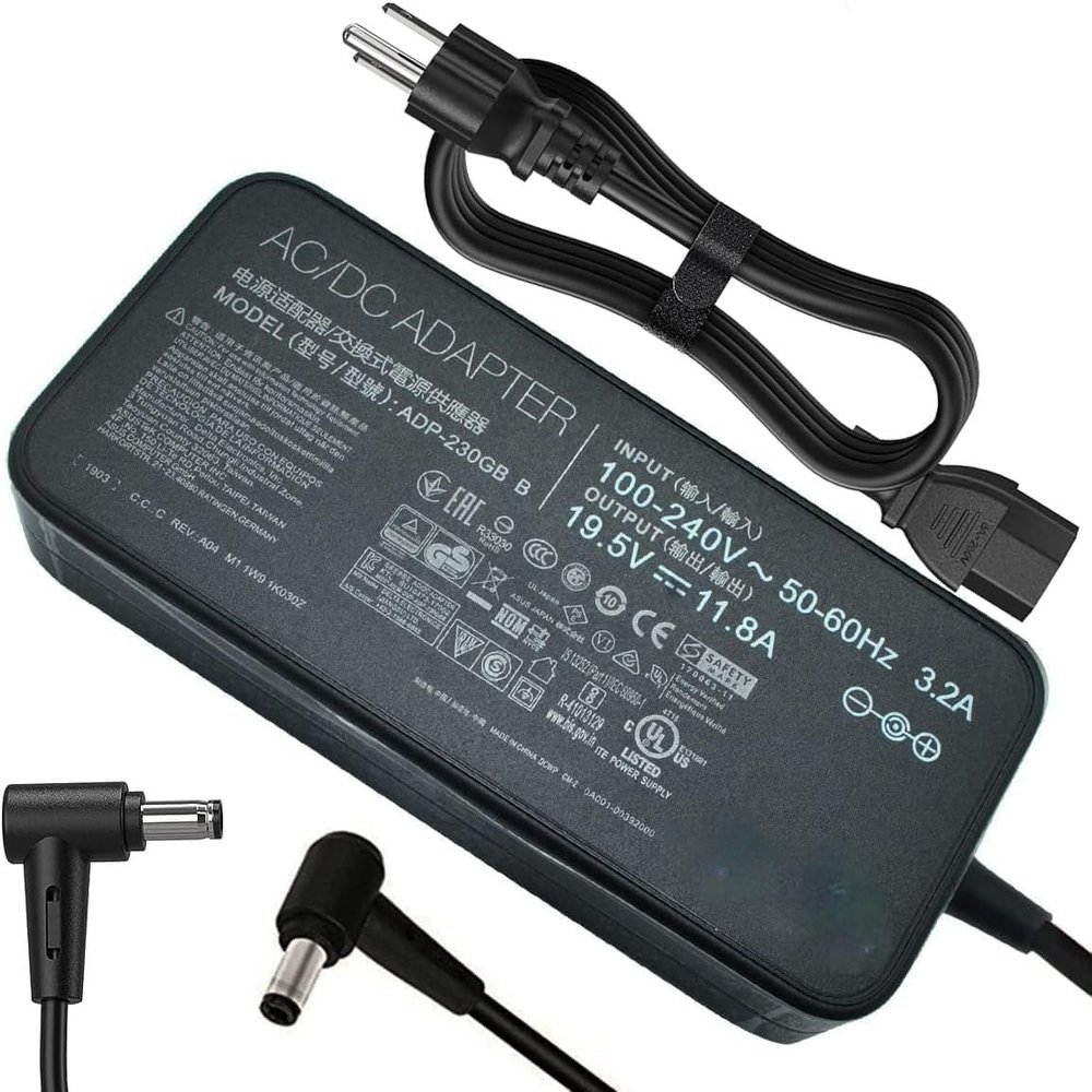 230W 19.5V 11.8A AC Charger for Asus:ROG Zephyrus S GX701GX GX701GW GX701GV ROG Strix Scar II GL704GM-DH74 GL703GM-DS74 ADP-230GB B A17-180P1A Gaming Laptop with US Cable