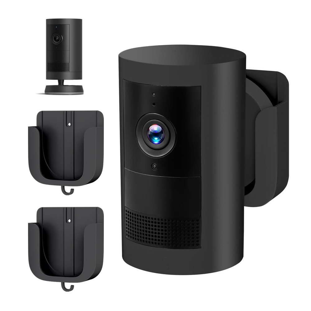 No Drill Wall Mount for Outdoor Cam Plus, Easy Installation with Strong Adhesive Tape or Screws, Indoor Camera Mount for Security Camera, 2Pack, Black