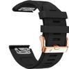 FFHDJL 20mm Watch Band Replacement for Garmin fenix 5S/5S Plus/6S/7S/Instinct 2S/D2, Quick Fit Soft Silicone Strap with Rose Gold Buckle Breathable Waterproof Wristband Accessory(Black 5.3"-8.2") view 1