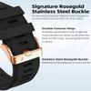 FFHDJL 20mm Watch Band Replacement for Garmin fenix 5S/5S Plus/6S/7S/Instinct 2S/D2, Quick Fit Soft Silicone Strap with Rose Gold Buckle Breathable Waterproof Wristband Accessory(Black 5.3"-8.2") view 2