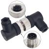 hiSpkNix M12 5-Pin Male & Female Right Angle Aviation Connector, 12mm IP67 Waterproof Circular Panel Socket, 4 Sets (A-Code, Screw-Joint, Unshielded) view 3