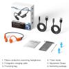 SilisoundTek Bone Conduction Swimming Headphones,Waterproof IP68,Bluetooth 5.4, Built-in 32GB TF Swimming Headphones Underwater Music Player, Open Ear Bluetooth Earbuds (Orange) view 3