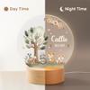 callie Acrylic Night Light Name Plate Personalized, Custom Cute Fox Deer Turtle Forest Animal with Wooden Base Bedroom Decor, Birthday Gifts Kid Gifts for Family (Forest Fauna) view 3