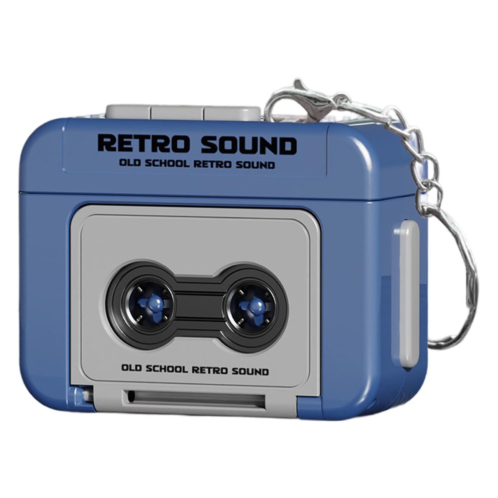 Retro Mini Cassette Tape Recorder Keychain, Plastic Recordable Microcassette Player for Backpacks, Handbags, Gifts, Portable Music Player Keychain