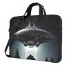 15.6 Inch Laptop Shoulder Bag For Men Women,Waterproof Briefcase Messenger Bag Alien Spaceship Ufo Laptop Sleeve Bag W/Strap Handle view 1