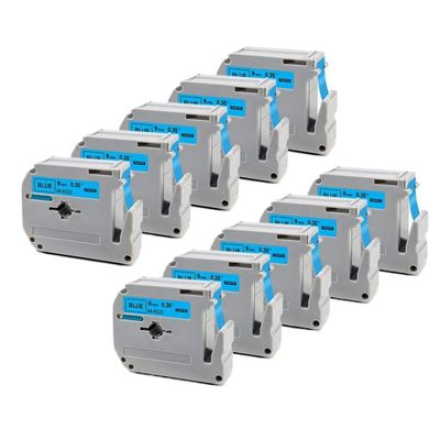10PK 9mm Black On Blue Label Tape MK-521 MK521 M-K521 Printer Ribbon Compatible with Label Maker PT-70 PT-80