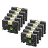 10PK FX631 Compatible Flexible Label Tapes 12mm Black On Yellow Printer Ribbon for Label Maker Works with FX 631 FX631 Models view 1