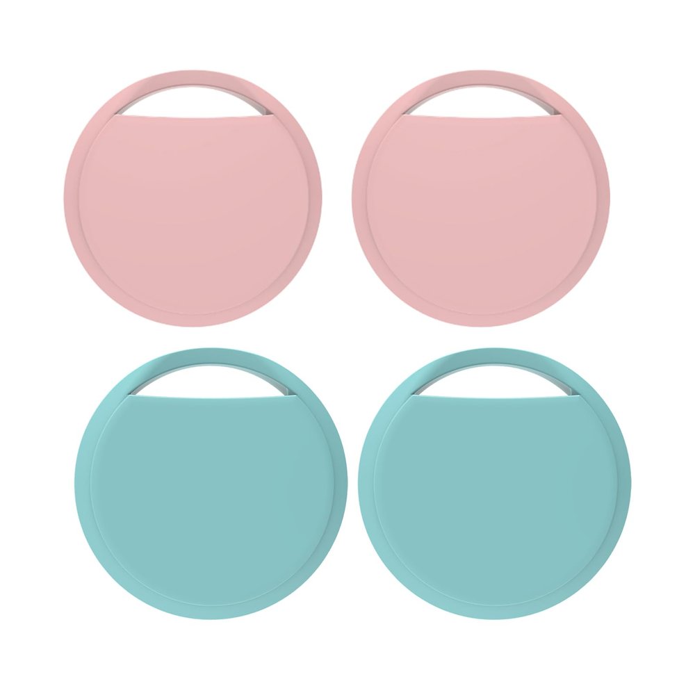 Android Tracking Tag - 4 Pack | Compatible with Google Find My Device | Bluetooth Tracker for Keys, Backpack, Luggage | No Subscription Fee (Blue 2Pack+Pink 2Pack)