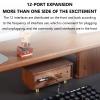 12-in-1 USB Docking Station, Universal Docking Station Laptop USB 3.0 Dock, with 12-Port Expansion, Retro Creative Table Setting, for Phones, Tablets, Laptop view 2