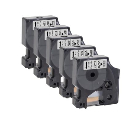 10pcs 12mm D1 Tape 45013 45010 45018 45024 Compatible Label Tape for LabelManager 160 280 Label Maker COLORPOP(5PK Black on Silver)