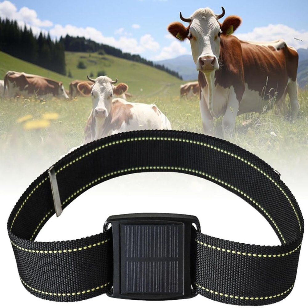 Erxewim Solar Animal Tracker, Cow GPS Tracker, Historical Track, Real-time Positioning, Waterproof, for Cattle, Sheep, Horses and Camels