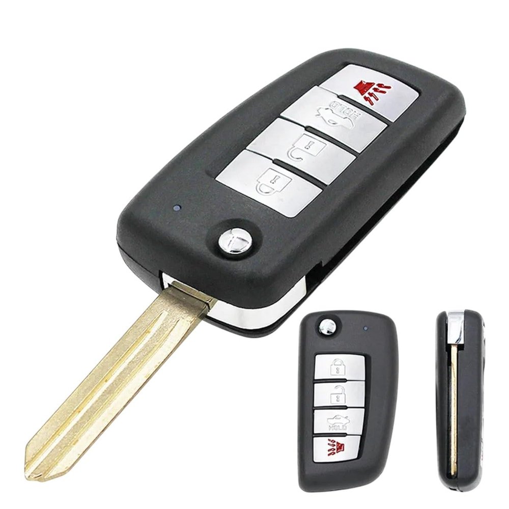 2 Buttons | Keyecu for Sentra 2007 2008 2009 2010 2011 2012 Fsk 315Mhz 4 Buttons Flip Remote Control Car Key with Id46 Chip New 2026 High for Reliable Electronic Component