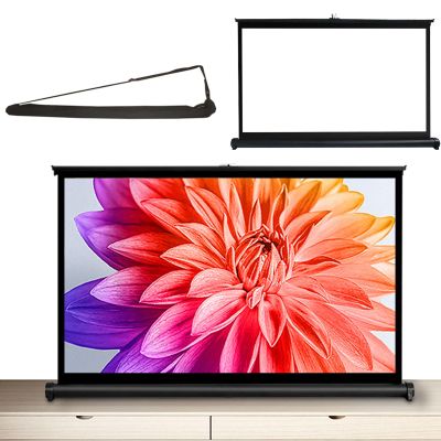 30 40 50 inches Projector Screen Portable Floor Standing Fold-Out Manual, Indoor Outdoor Movie Screen, Adjustable Projection Screen for Indoor Outdoor Home Hotel School Office(4:3,40")
