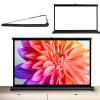 30 40 50 inches Projector Screen Portable Floor Standing Fold-Out Manual, Indoor Outdoor Movie Screen, Adjustable Projection Screen for Indoor Outdoor Home Hotel School Office(4:3,40") view 1